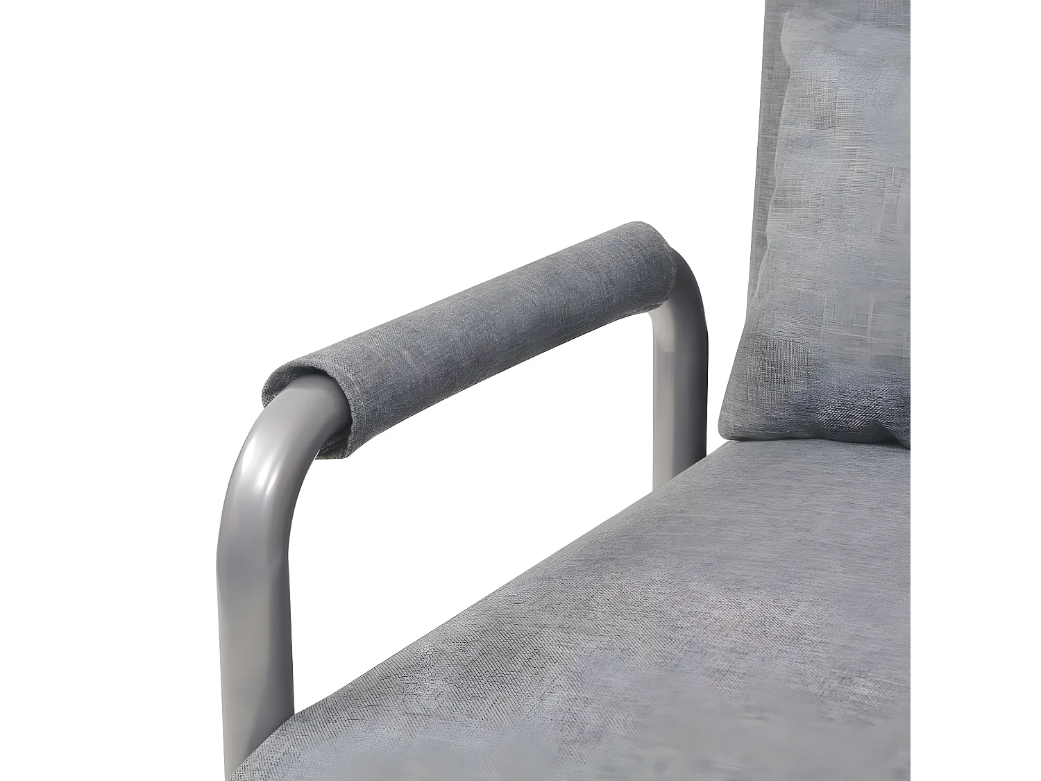 Sillón giratorio y sofá cama Tela gris claro