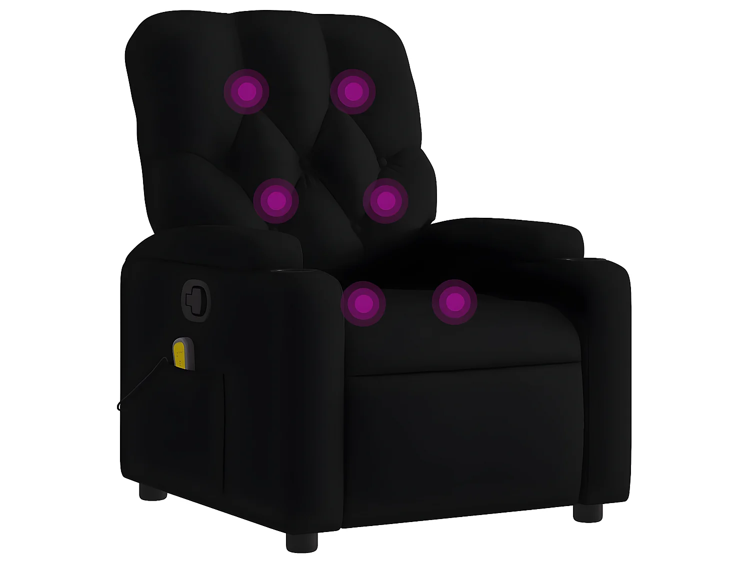 Fauteuil de massage inclinable Noir Tissu