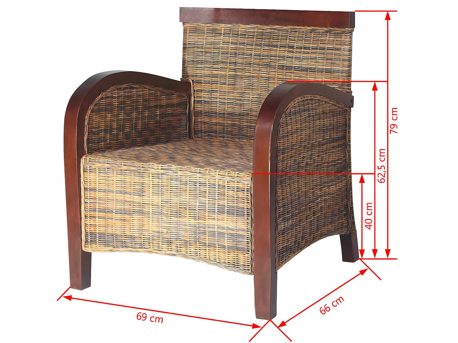 Fauteuil Rotin tissé à la main