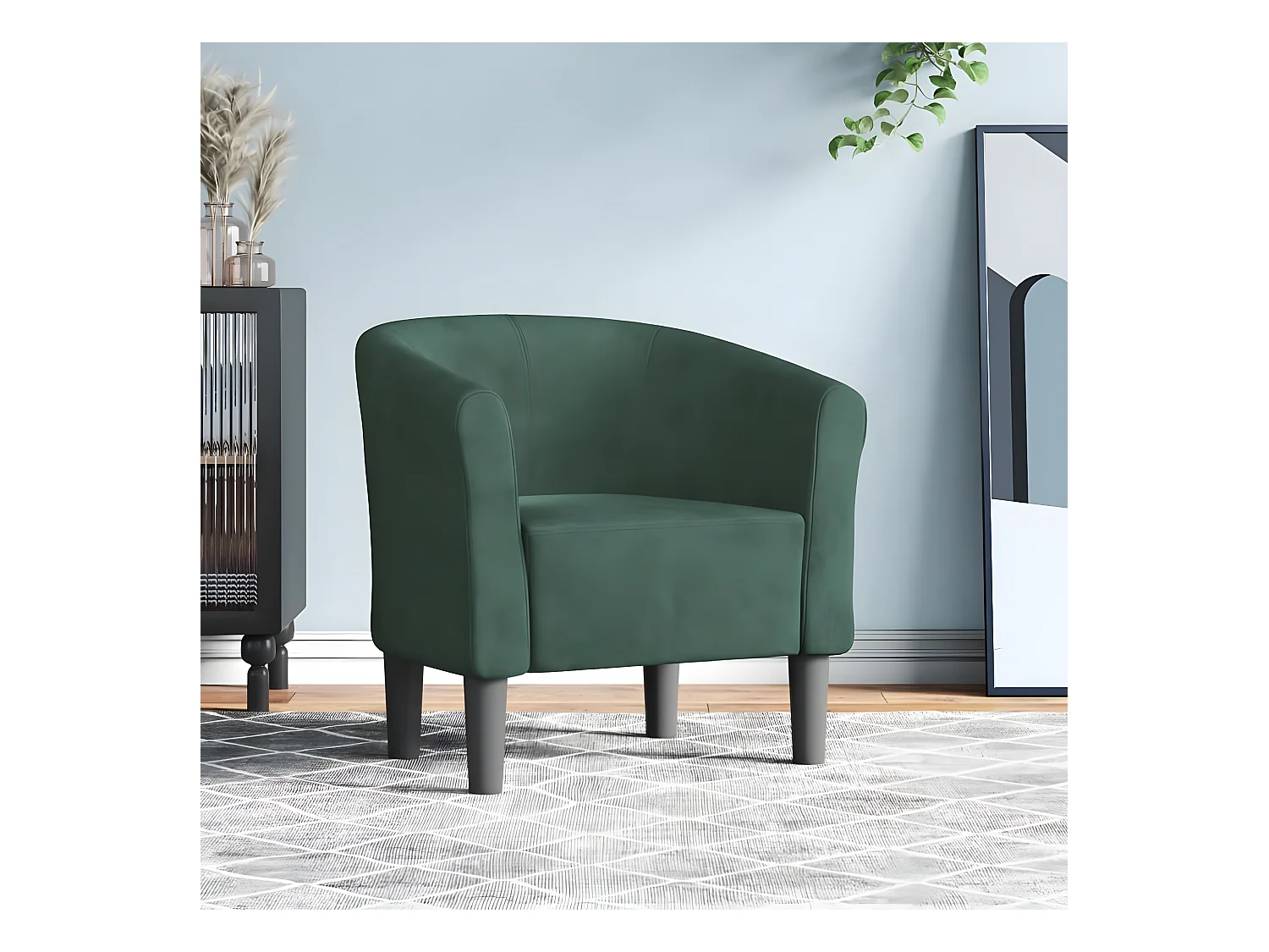 Poltroncina trasformabile in velluto verde scuro