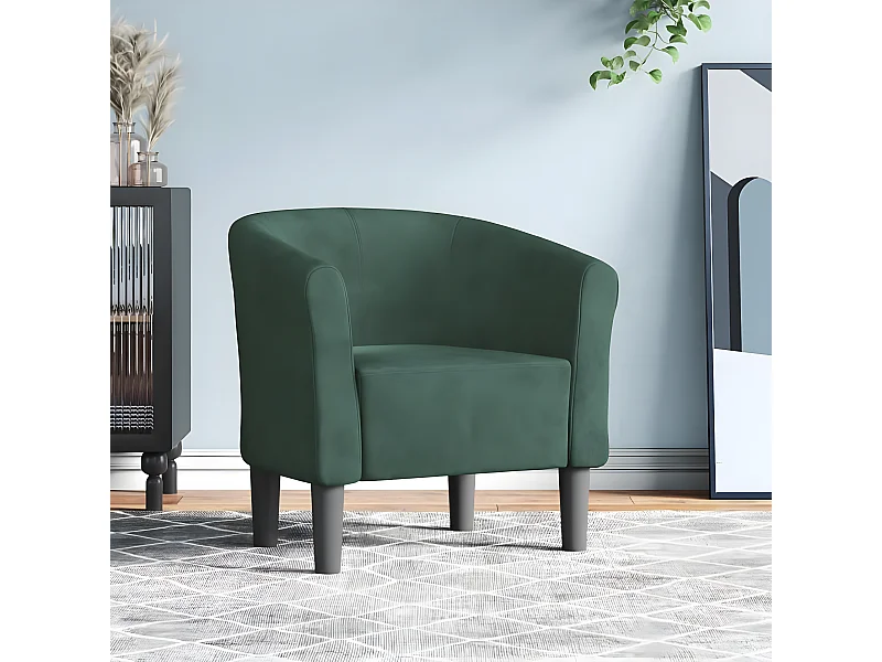 Sillón convertible de terciopelo verde oscuro