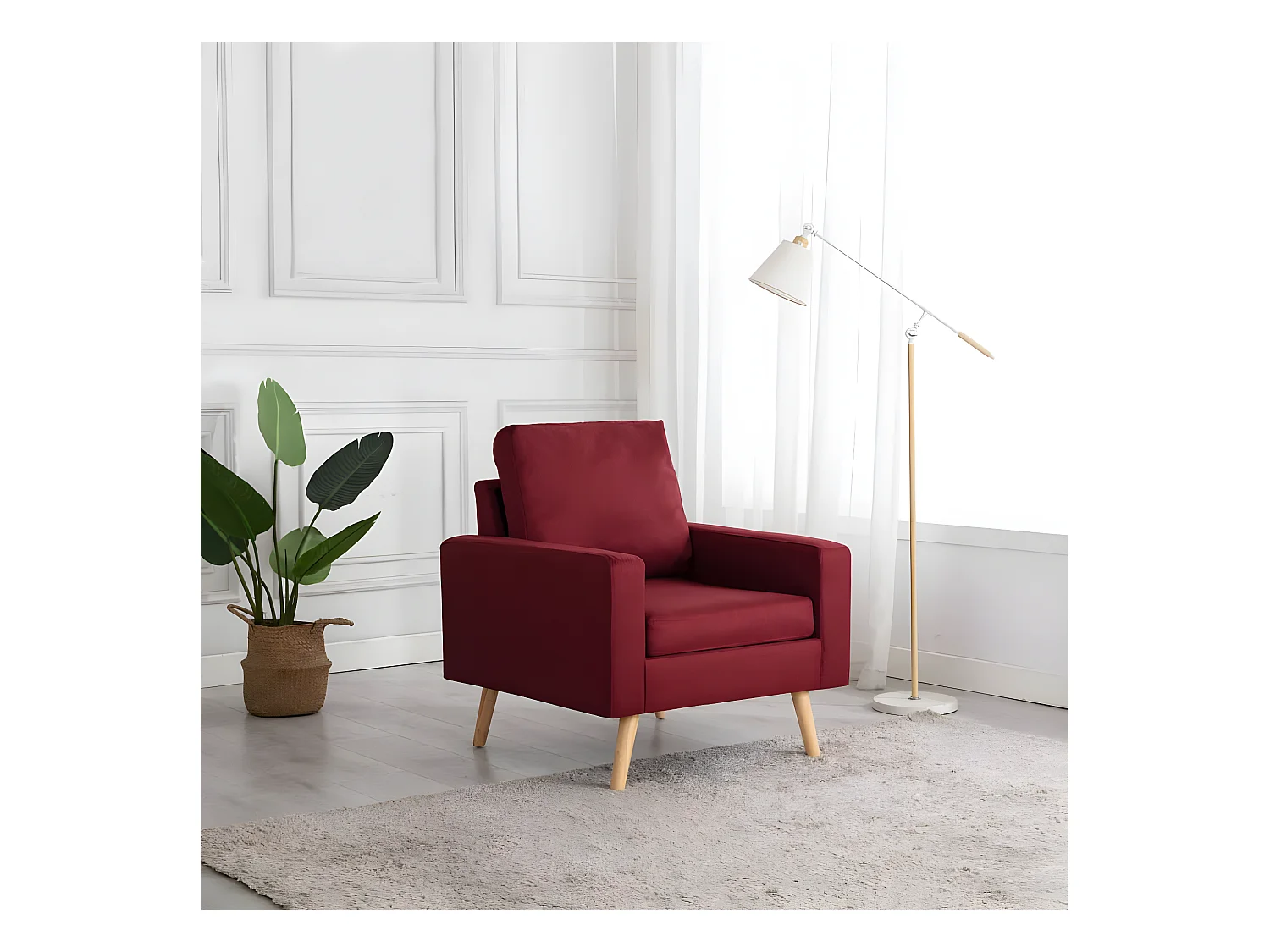Fauteuil Rouge bordeaux Tissu