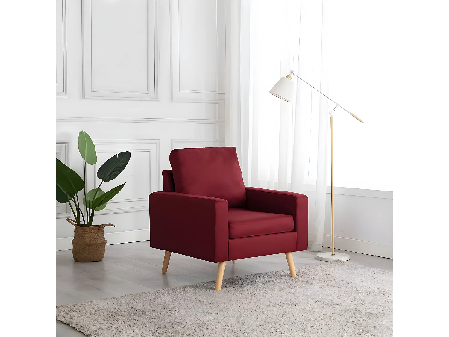 Fauteuil Rouge bordeaux Tissu