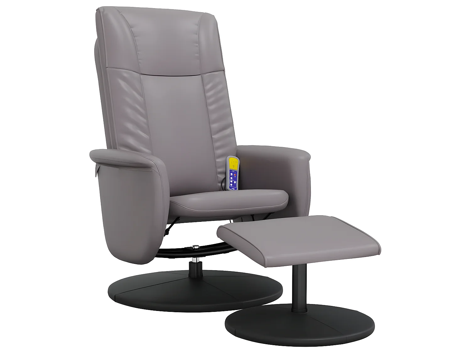 Relaxfauteuil met voetsteun grijs kunstleer