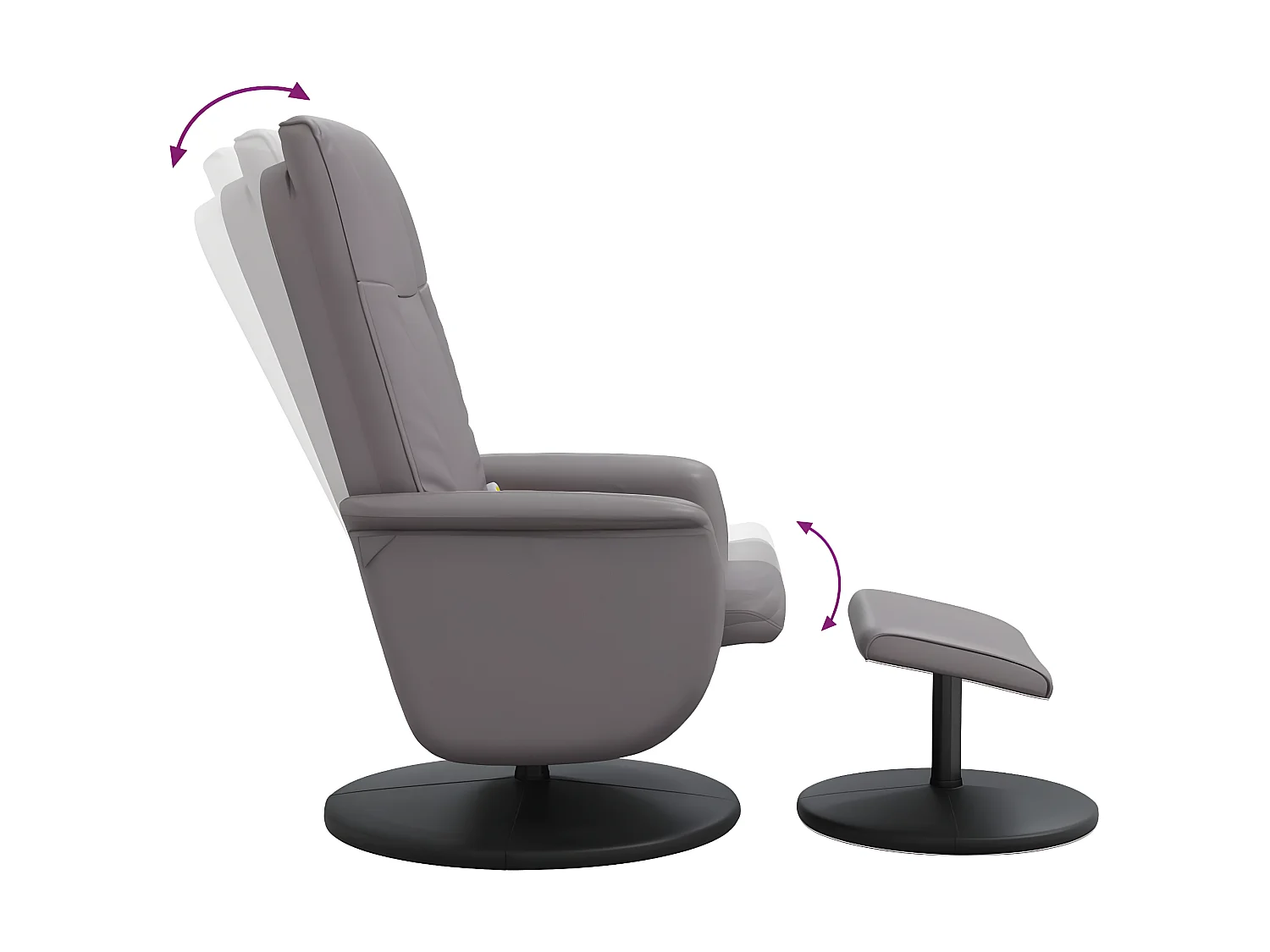 Relaxfauteuil met voetsteun grijs kunstleer