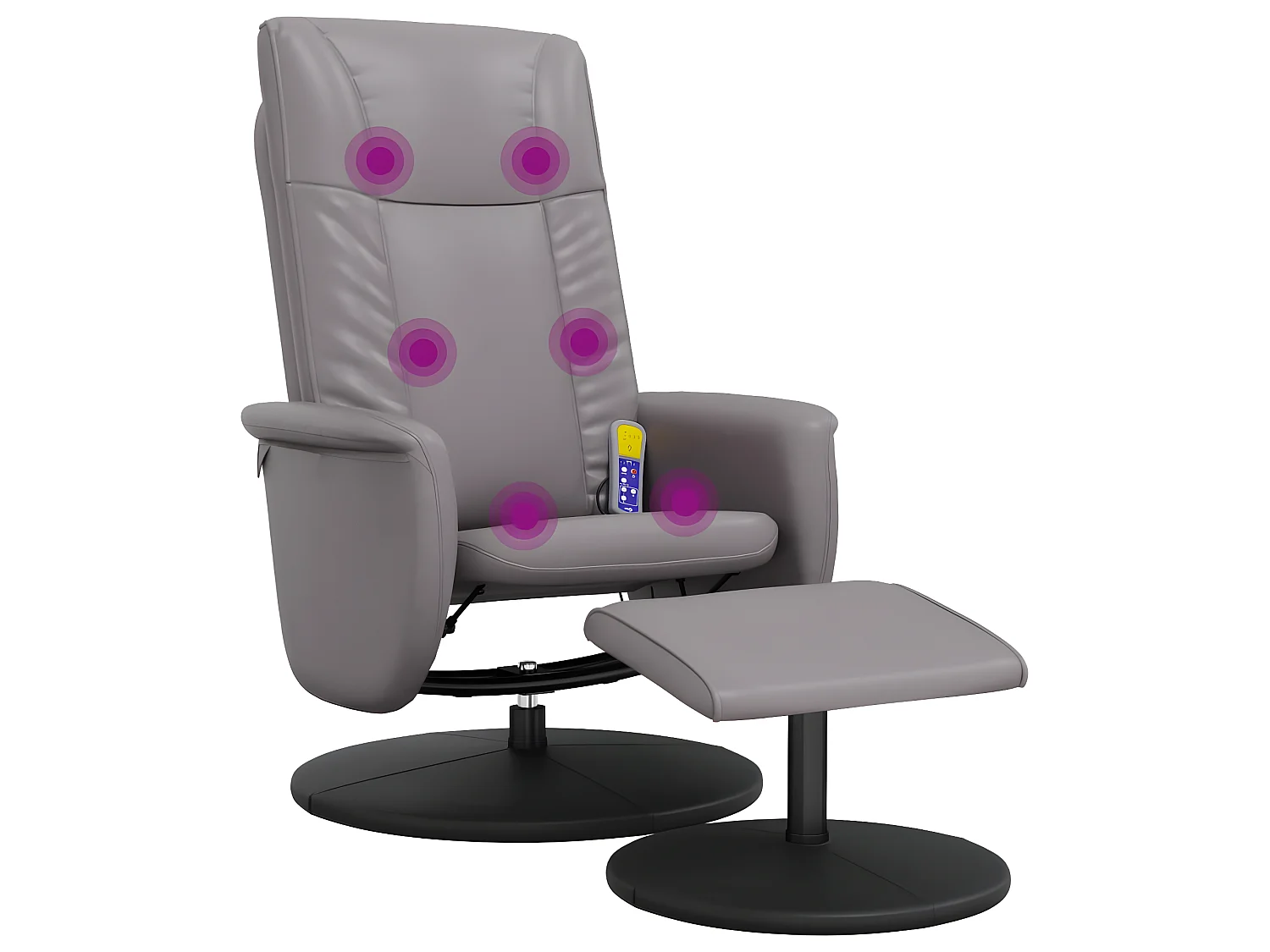 Relaxfauteuil met voetsteun grijs kunstleer