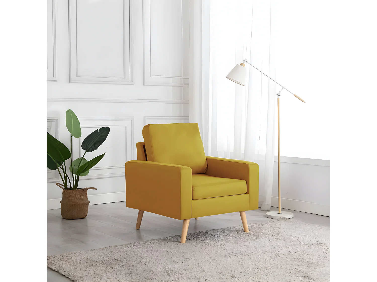 Fauteuil Jaune Tissu