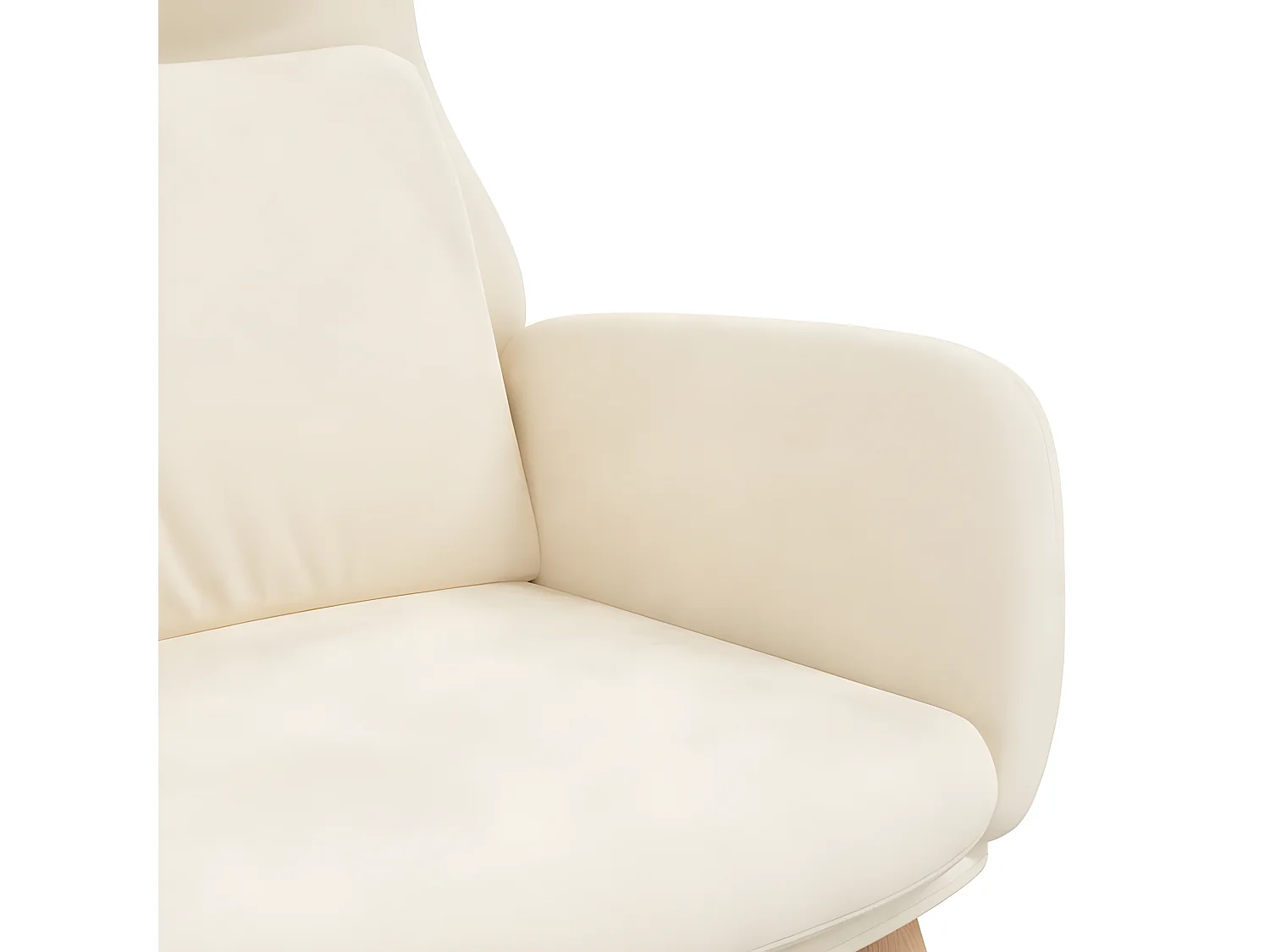 Chaise de relaxation Blanc crème Velours