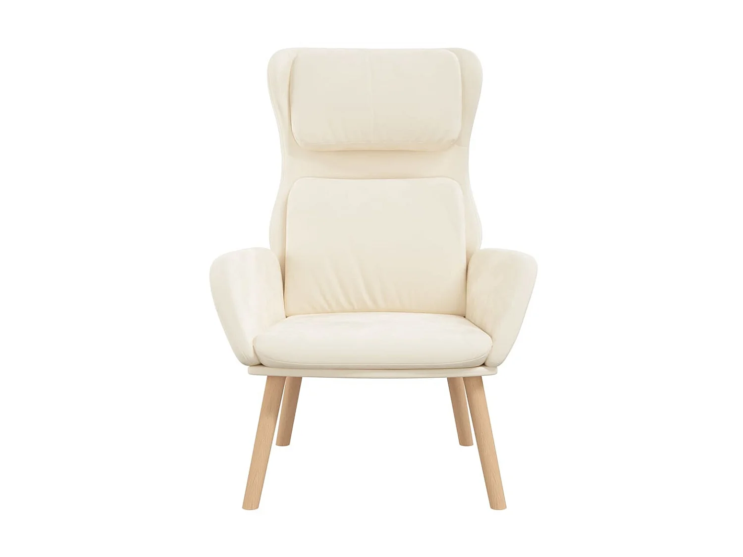 Chaise de relaxation Blanc crème Velours