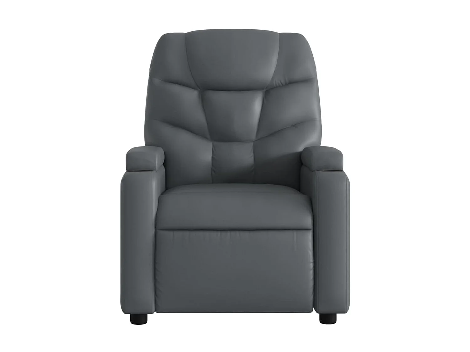 Silla reclinable de piel sintética gris