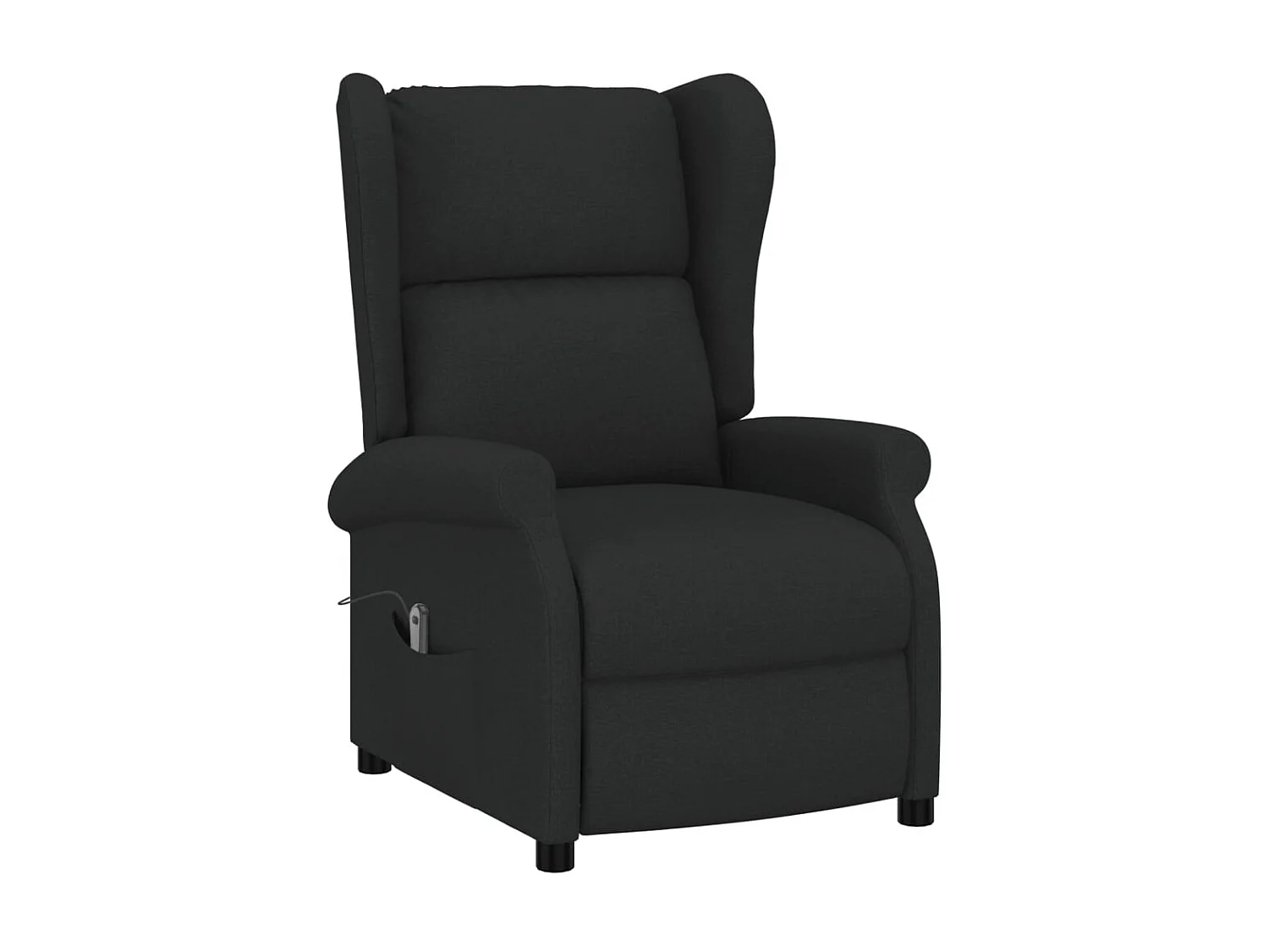 Elektrische fauteuil met rugleuning, zwarte stof