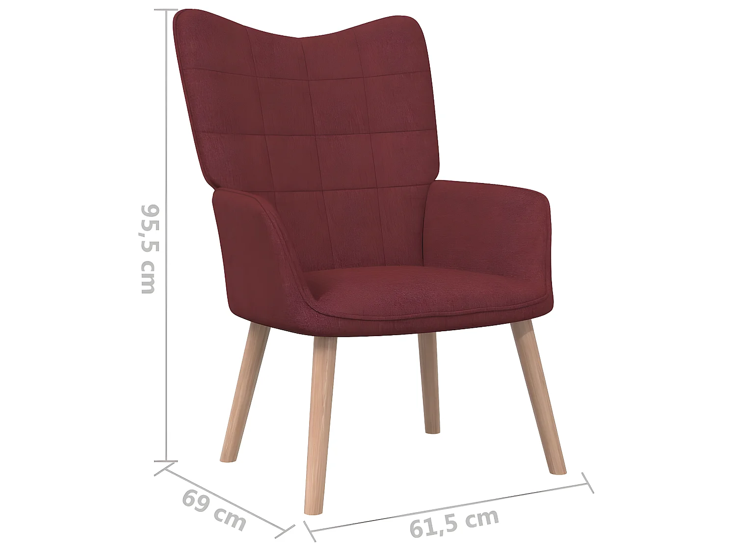 Sillón de relajación Tela rojo burdeos