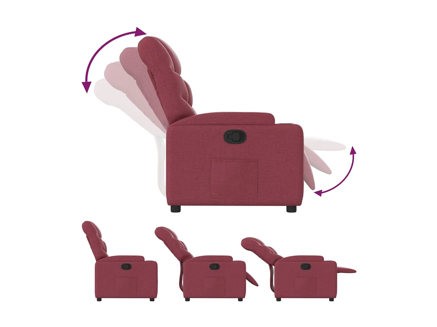 Fauteuil inclinable Rouge bordeaux Tissu