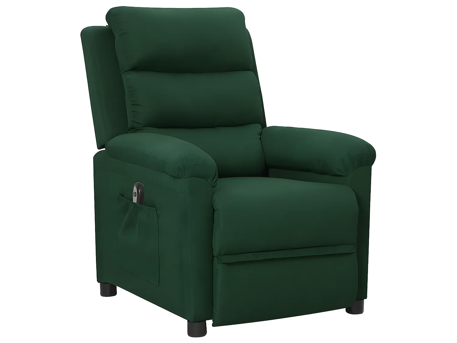 Sillón reclinable eléctrico de tela verde oscuro