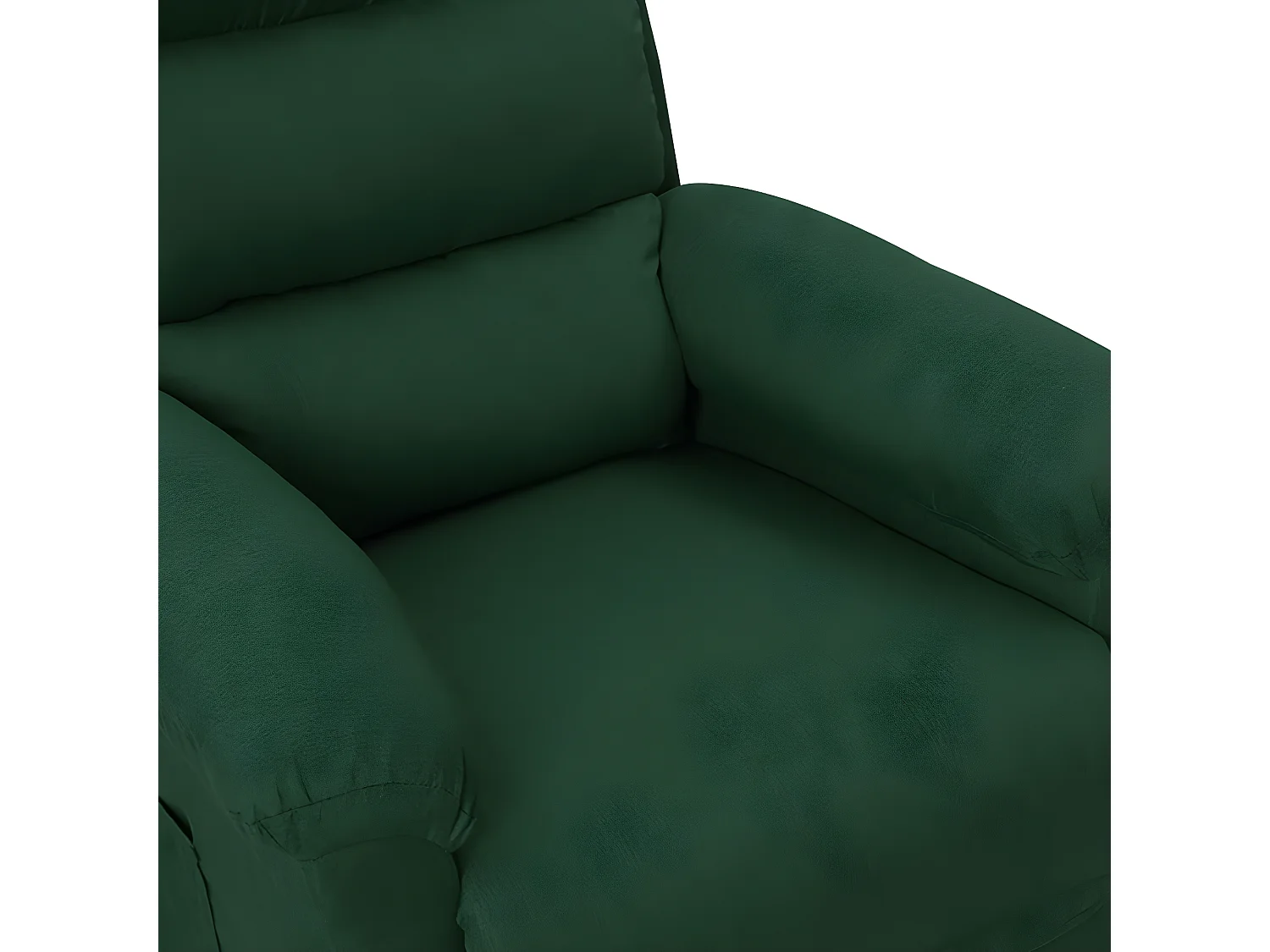 Sillón reclinable eléctrico de tela verde oscuro
