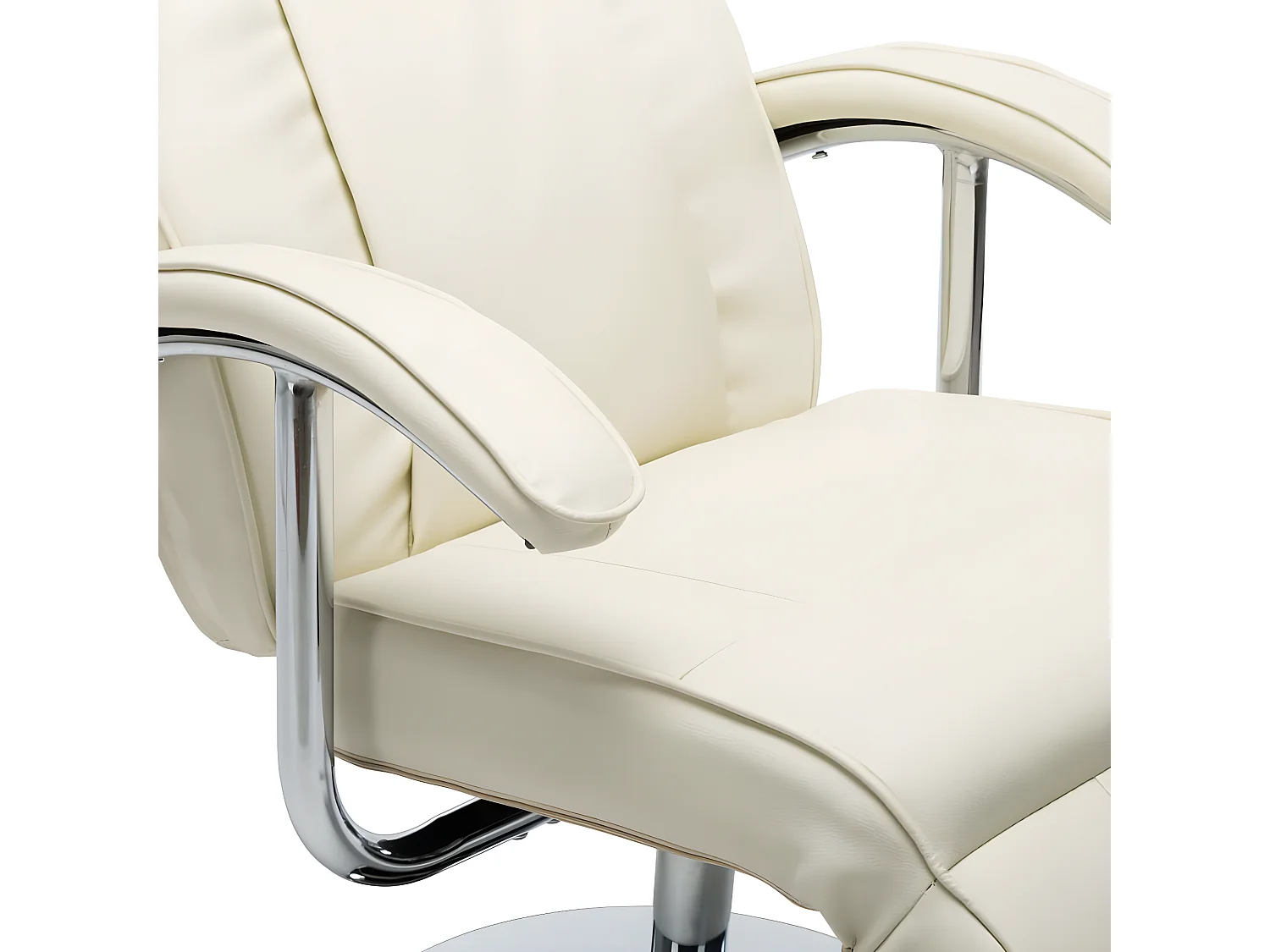 Poltrona TV Couro Sintético Creme