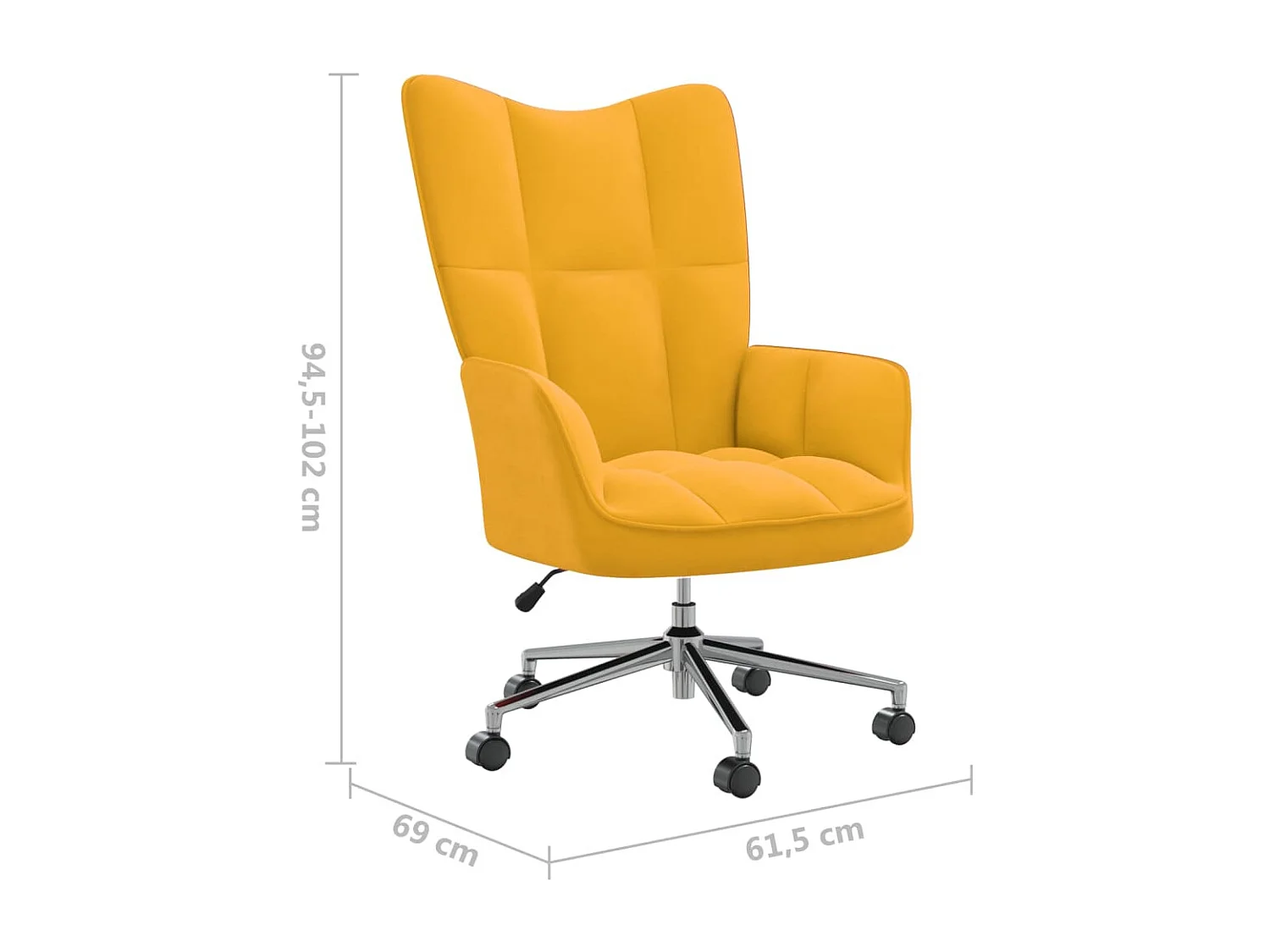 Sillón de relajación Terciopelo amarillo mostaza