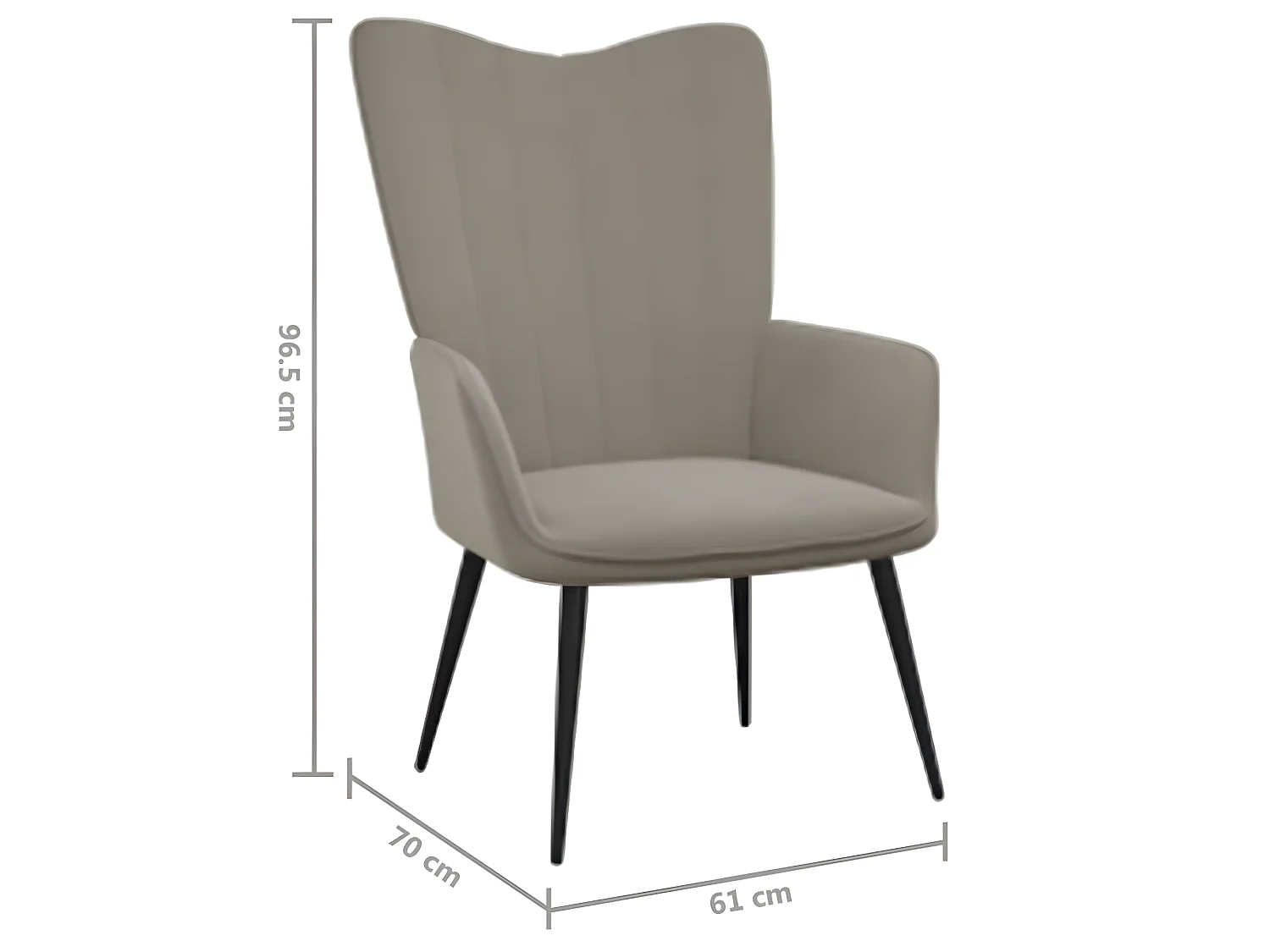 Chaise de relaxation Gris clair Velours