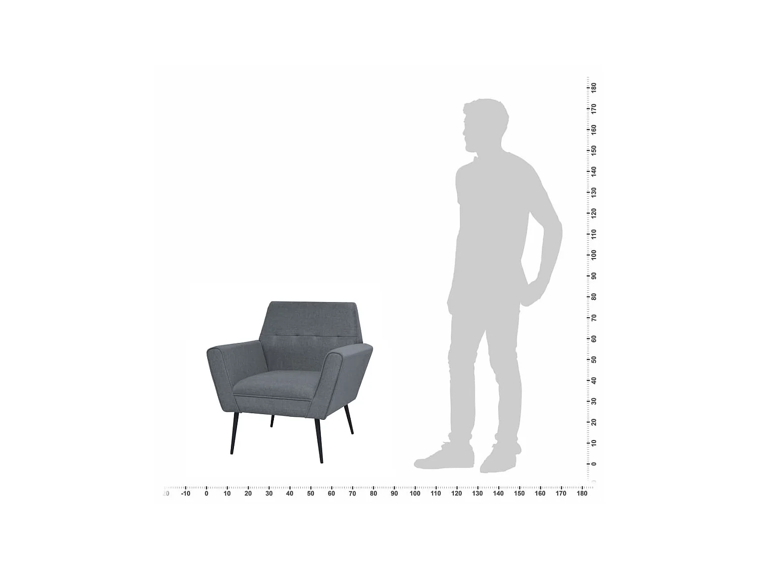 Fauteuil Lichtgrijs Staal en stof