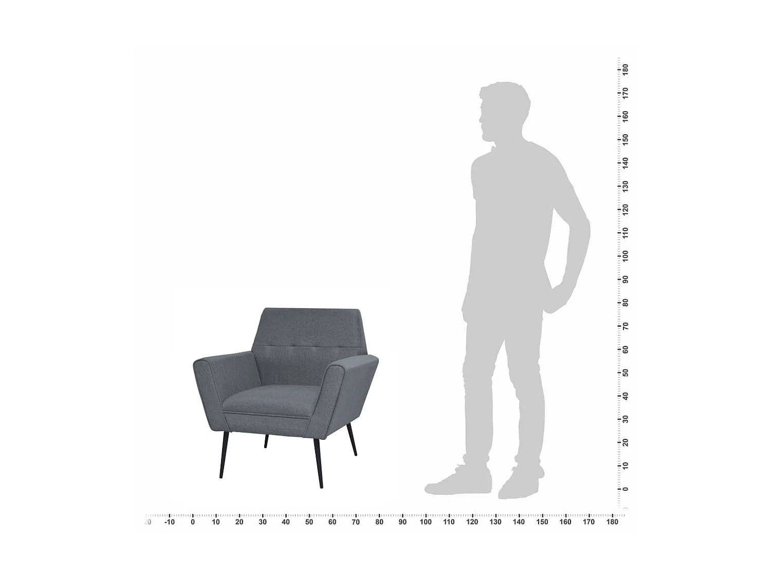 Sessel Hellgrauer Stahl und Stoff