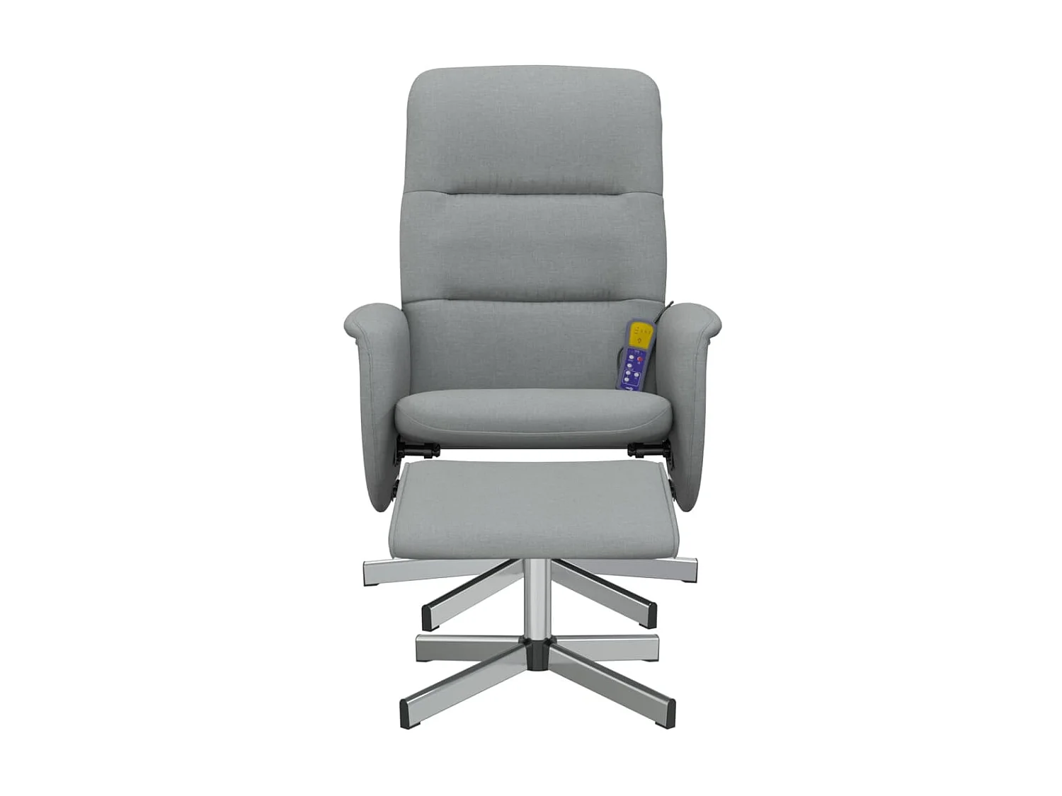 Fauteuil inclinable de massage et repose-pied gris clair tissu