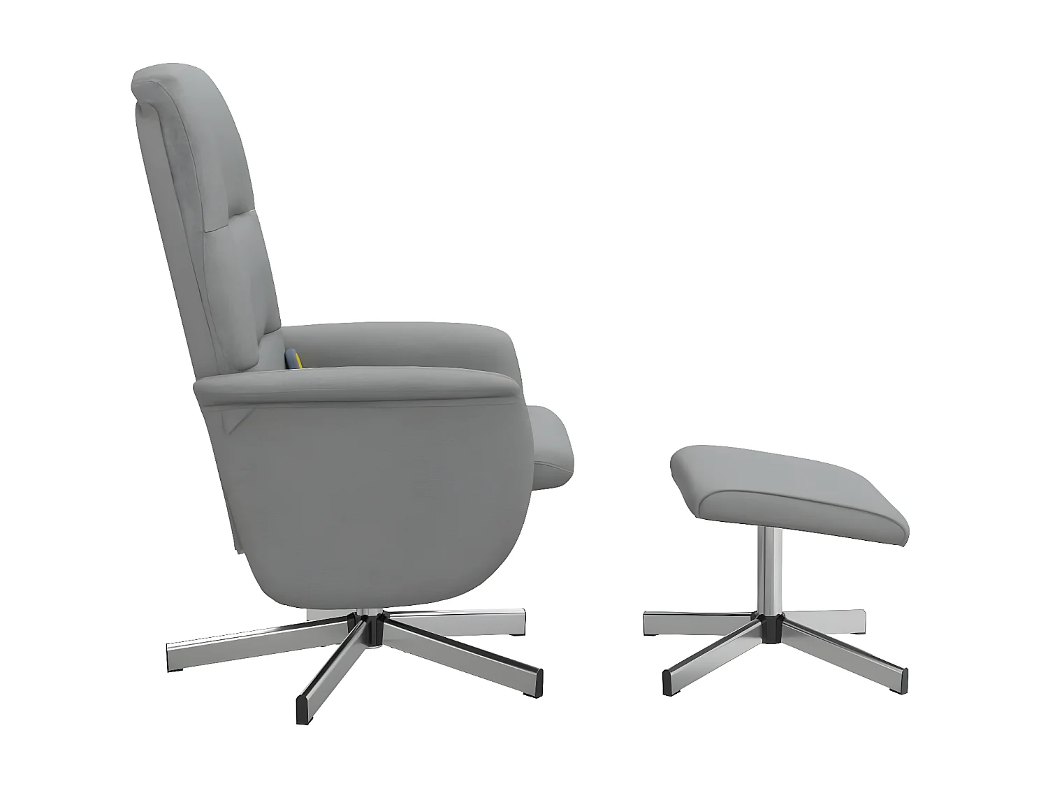 Fauteuil inclinable de massage et repose-pied gris clair tissu