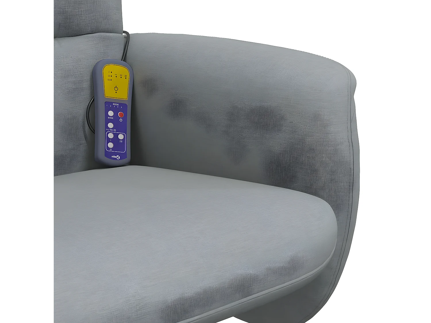 Fauteuil inclinable de massage et repose-pied gris clair tissu