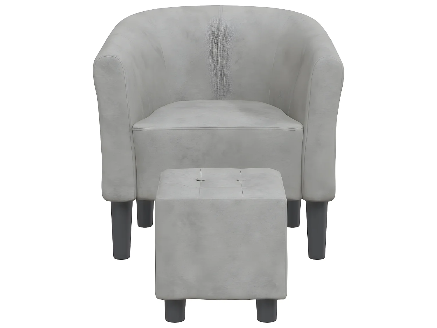 Fauteuil cabriolet avec repose-pied gris clair velours