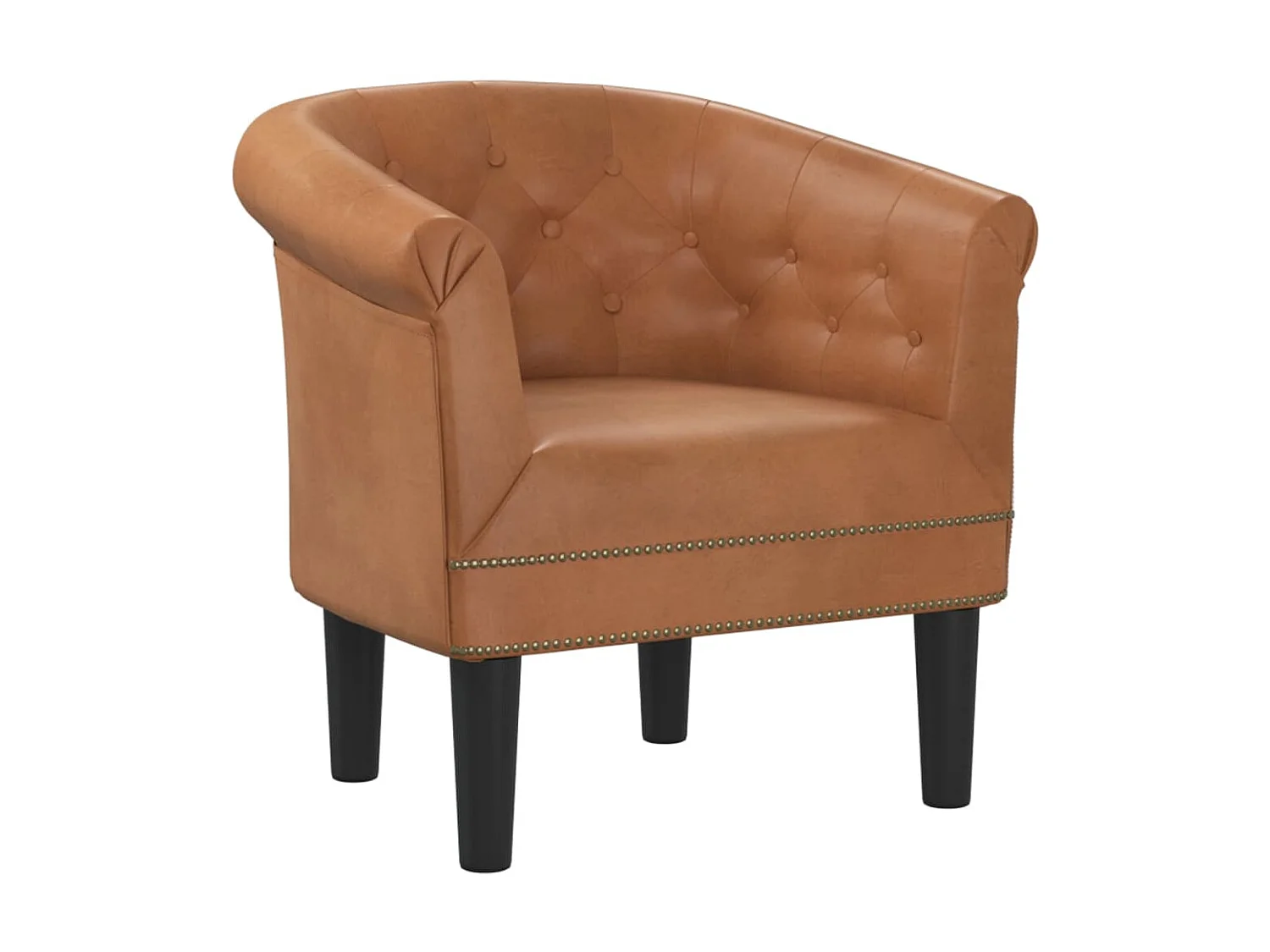 Bruine kunstleren converteerbare fauteuil