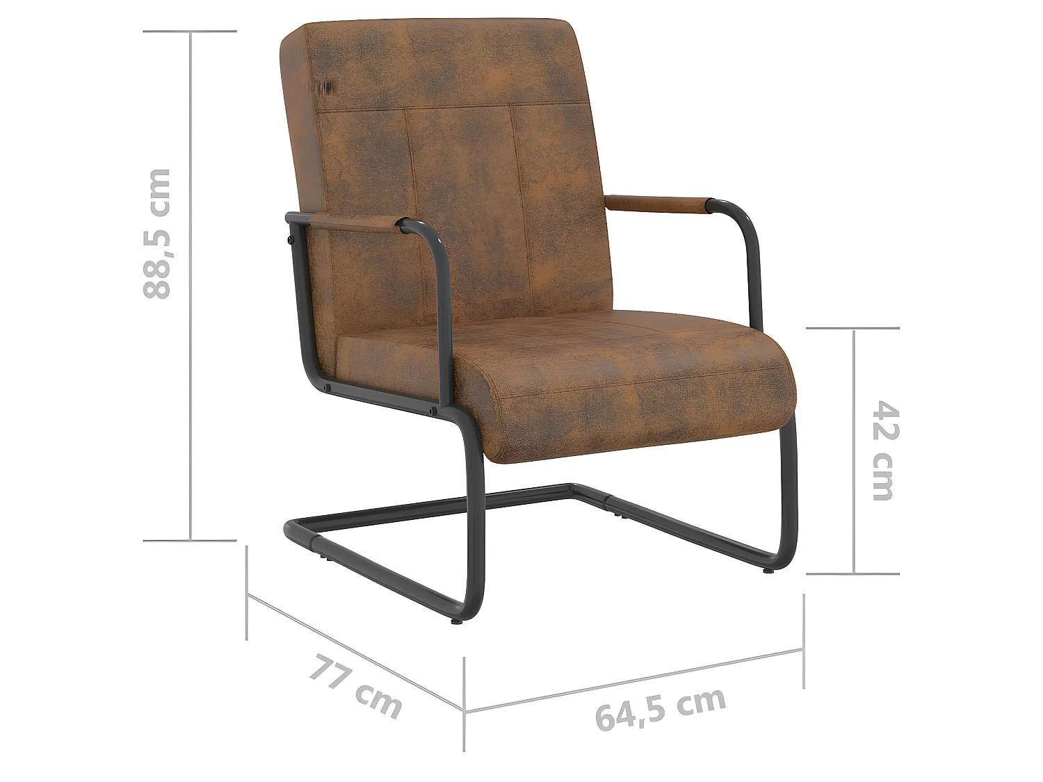 Sledestoel Bruine stof