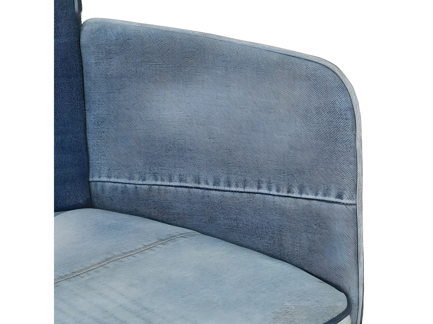 Fauteuil met voetensteun Denim Blue Patchwork canvas