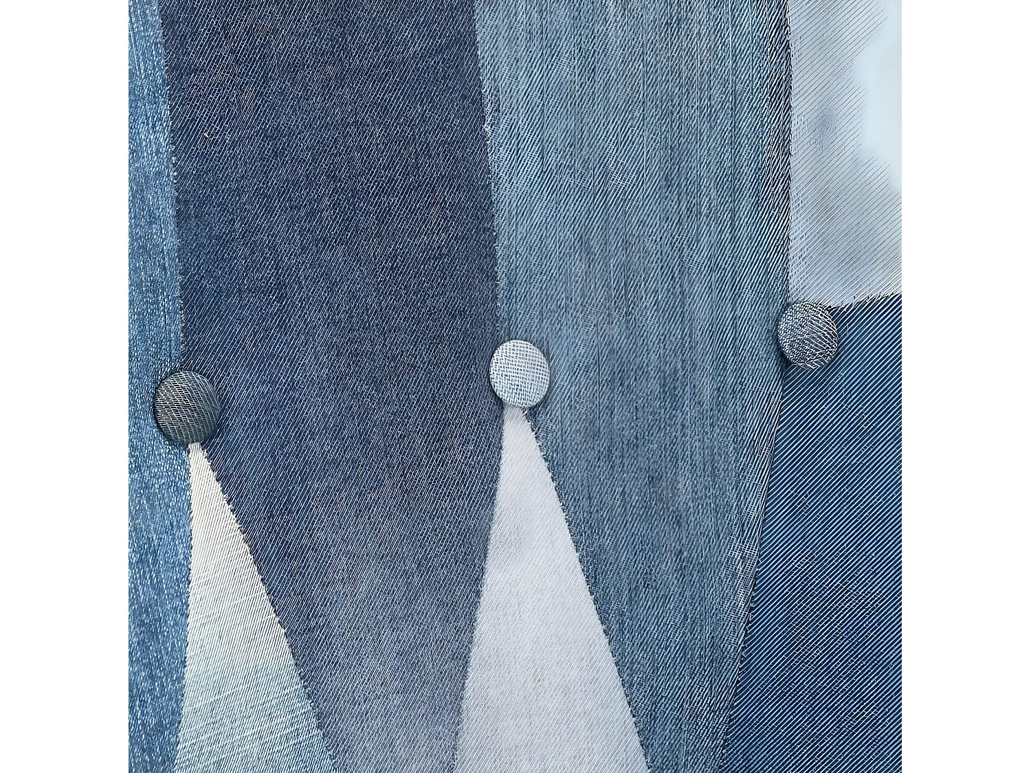 Fauteuil met voetensteun Denim Blue Patchwork canvas