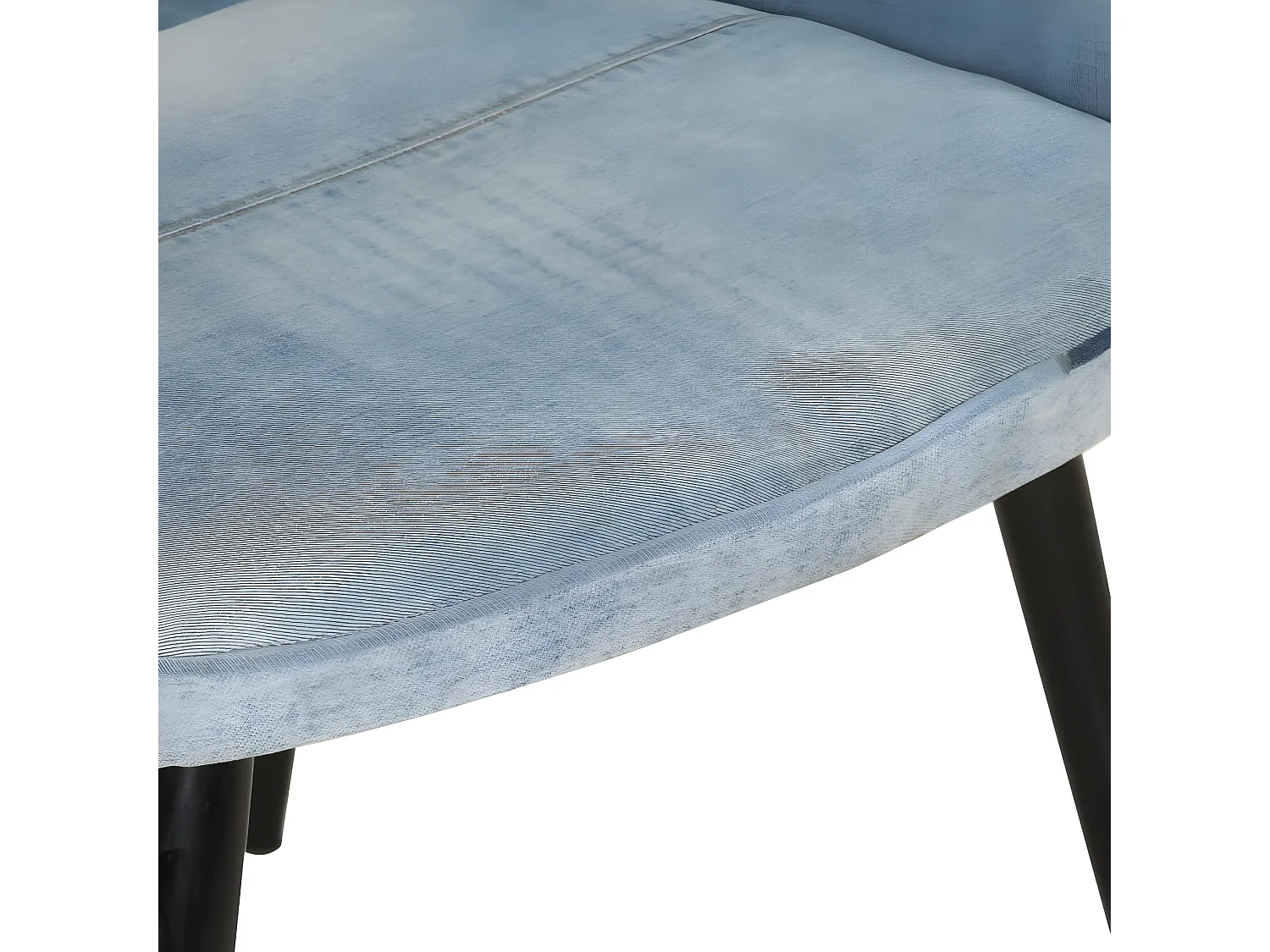 Fauteuil met voetensteun Denim Blue Patchwork canvas