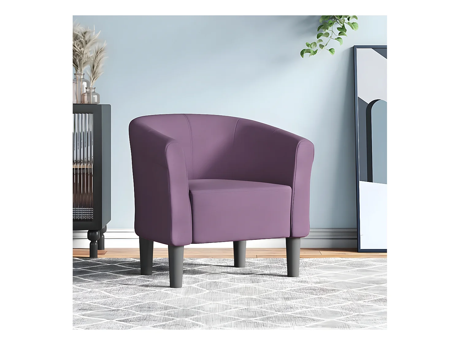 Fauteuil cabriolet violet tissu