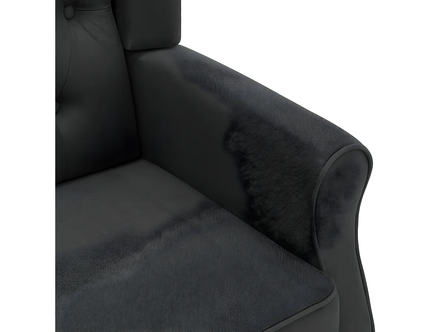 Fauteuil avec repose-pied Gris foncé Tissu
