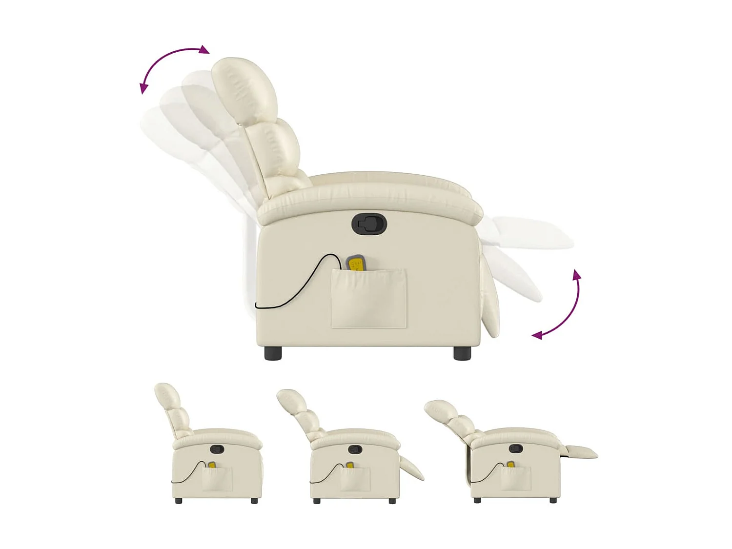 Poltrona de massagem creme couro sintético