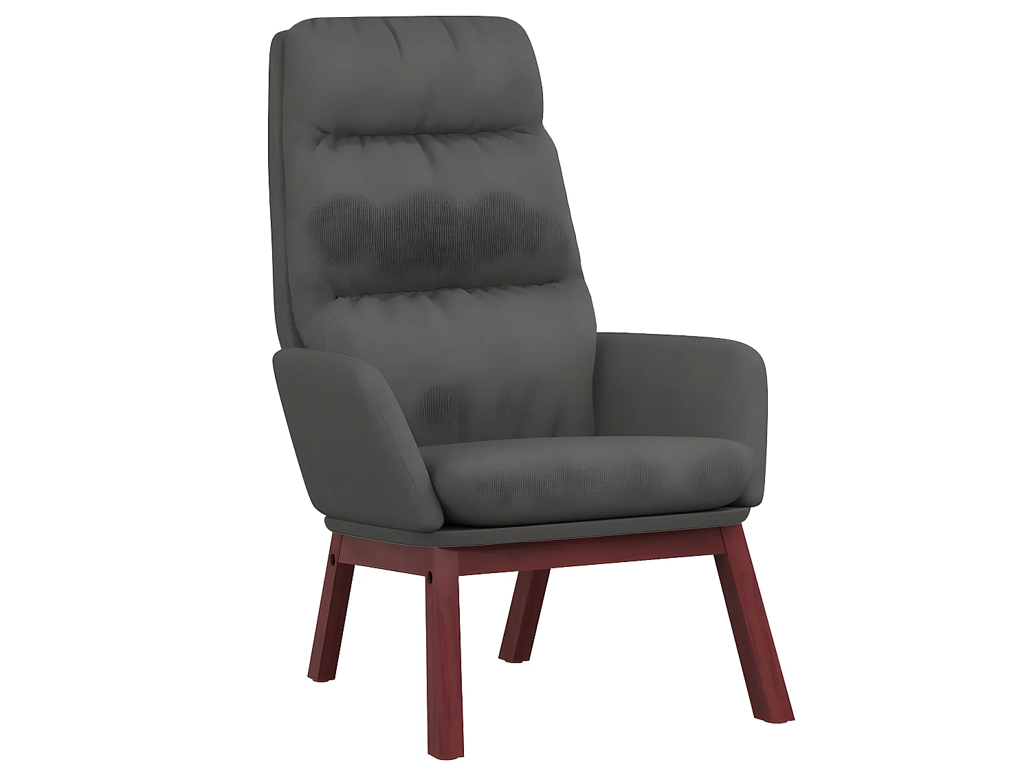 Chaise de relaxation avec tabouret Gris foncé Tissu