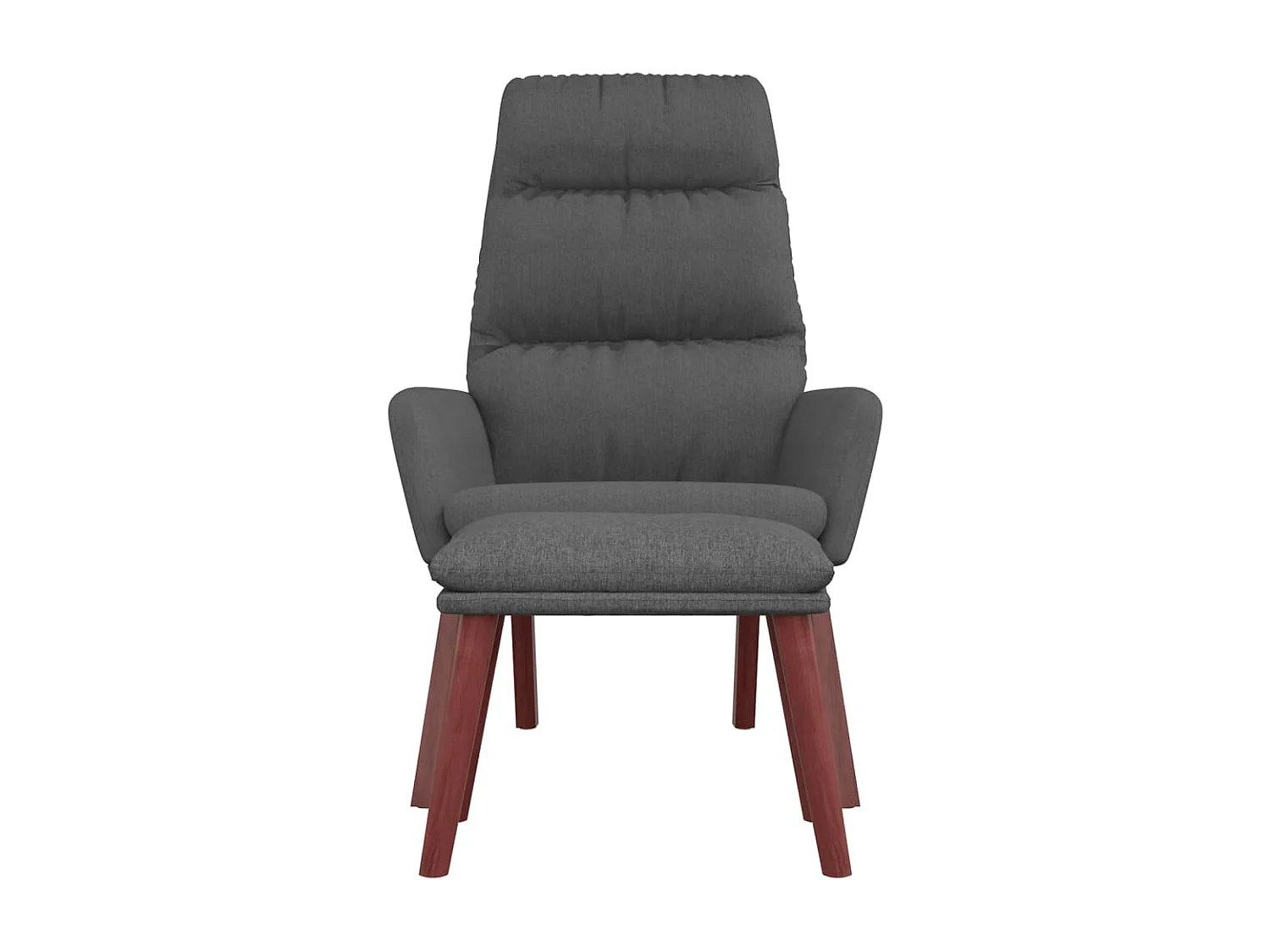 Chaise de relaxation avec tabouret Gris foncé Tissu