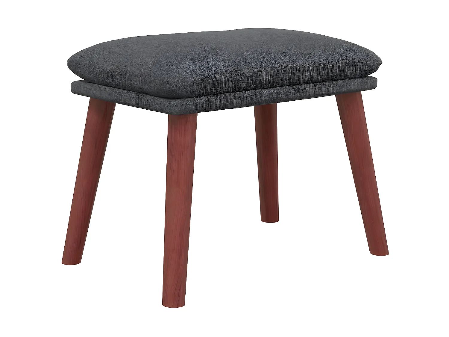 Chaise de relaxation avec tabouret Gris foncé Tissu