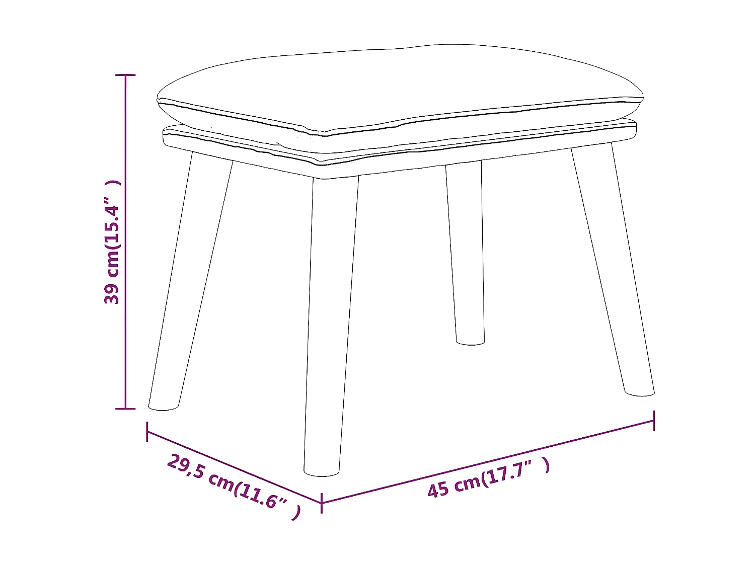 Chaise de relaxation avec tabouret Gris foncé Tissu