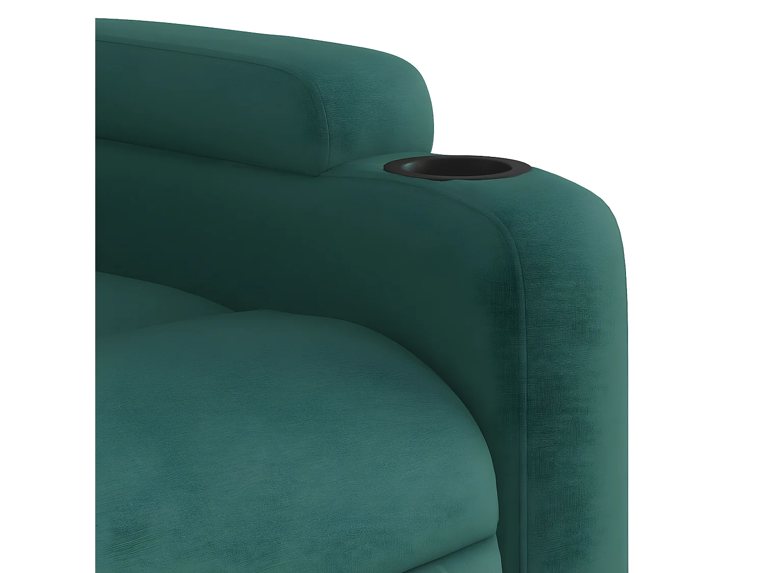 Sillón reclinable de tela verde oscuro