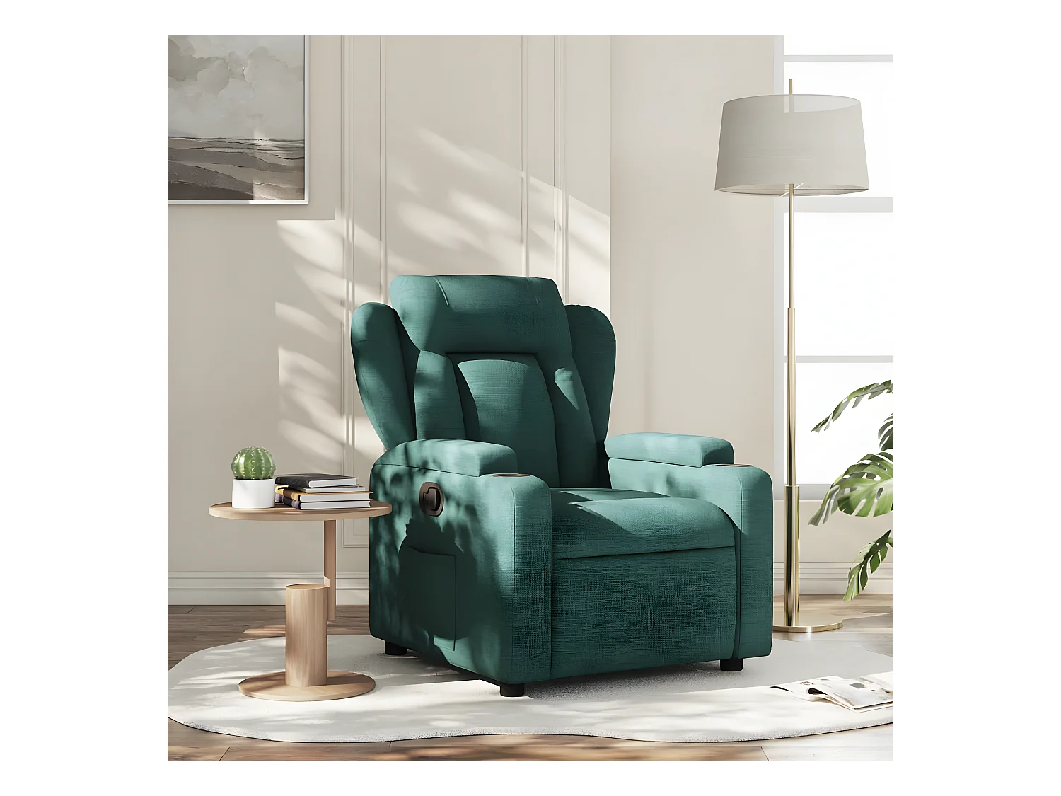 Fauteuil inclinable Vert foncé Tissu