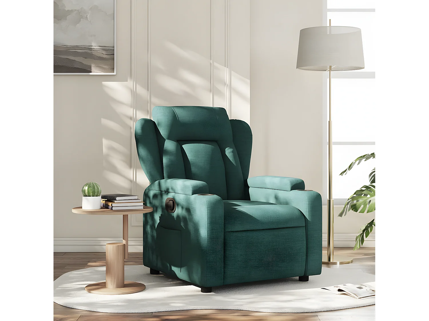 Fauteuil inclinable Vert foncé Tissu