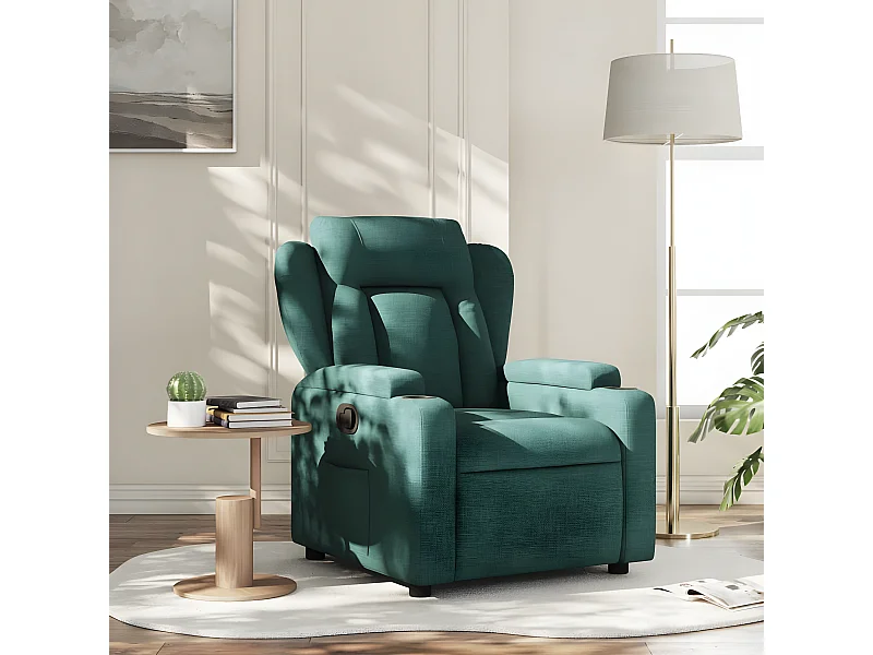 Fauteuil inclinable Vert foncé Tissu