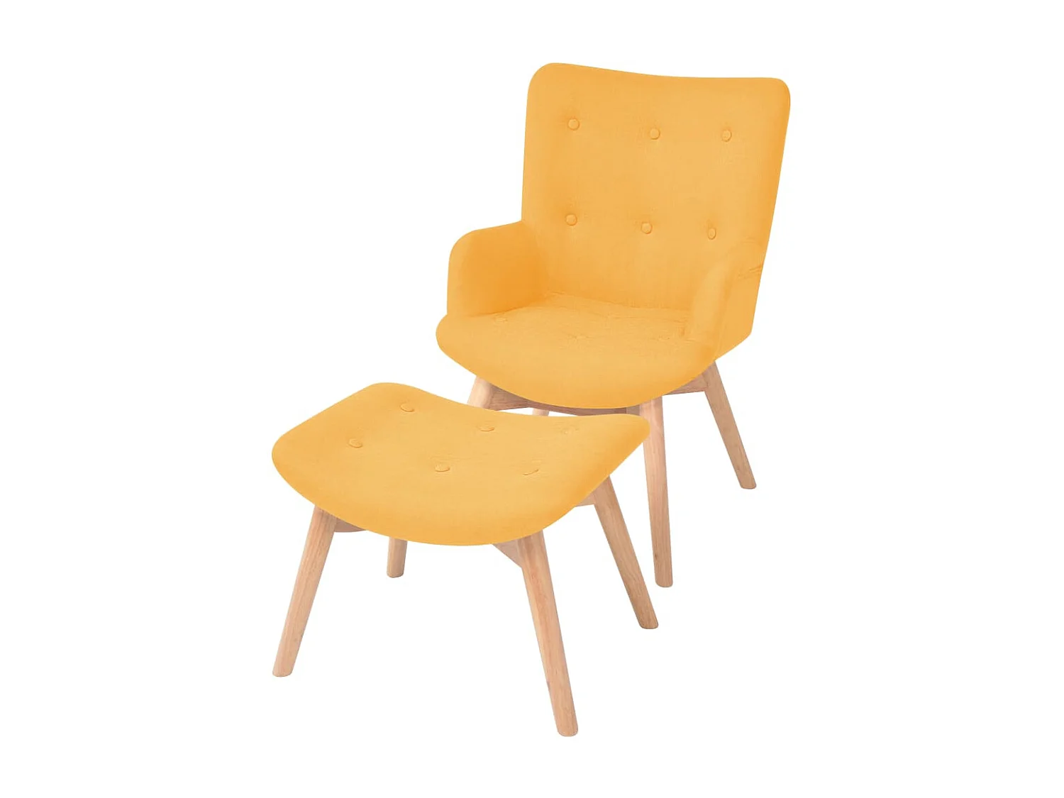 Fauteuil avec repose-pied Jaune Tissu