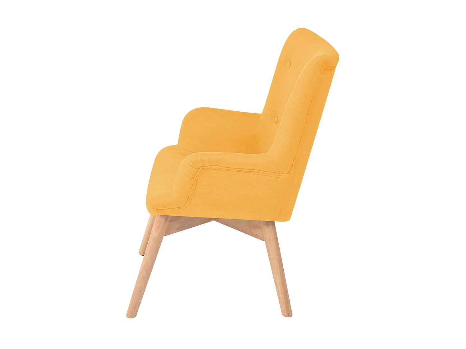 Fauteuil avec repose-pied Jaune Tissu