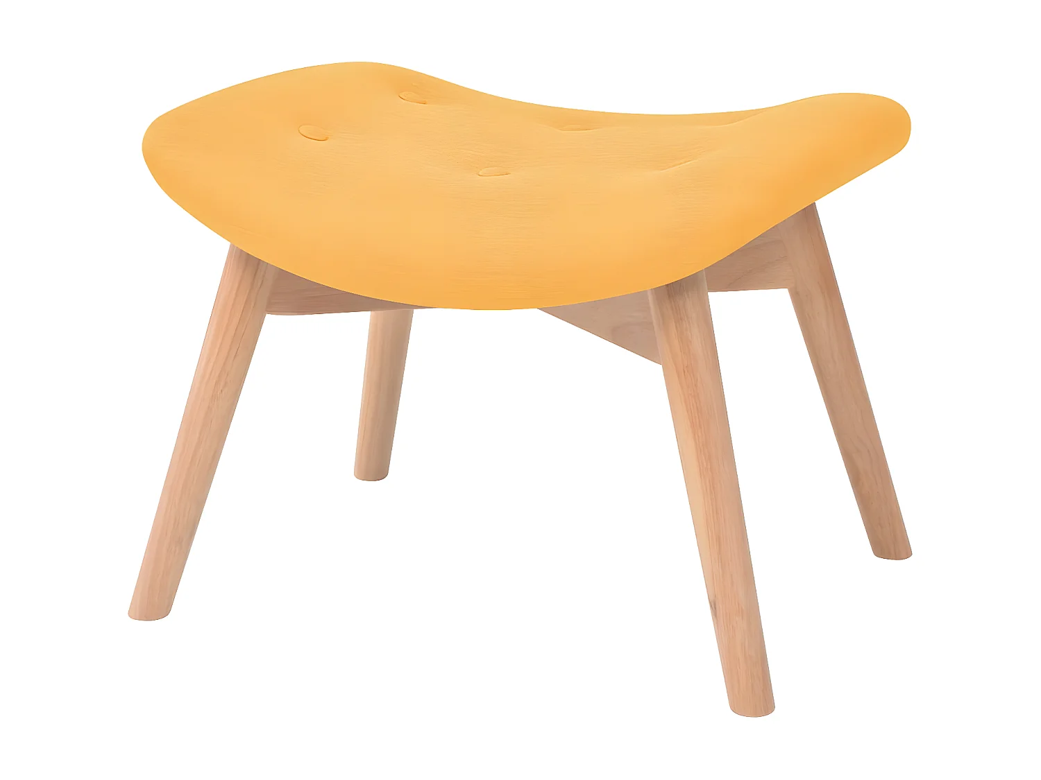 Fauteuil avec repose-pied Jaune Tissu