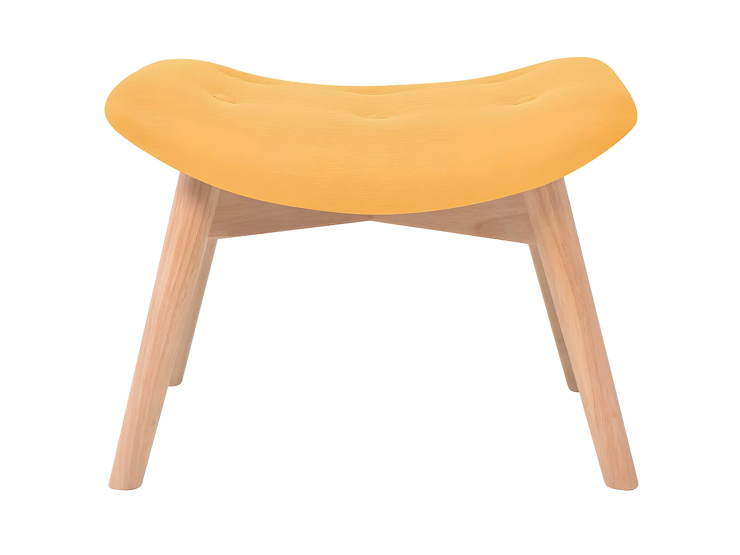 Fauteuil avec repose-pied Jaune Tissu