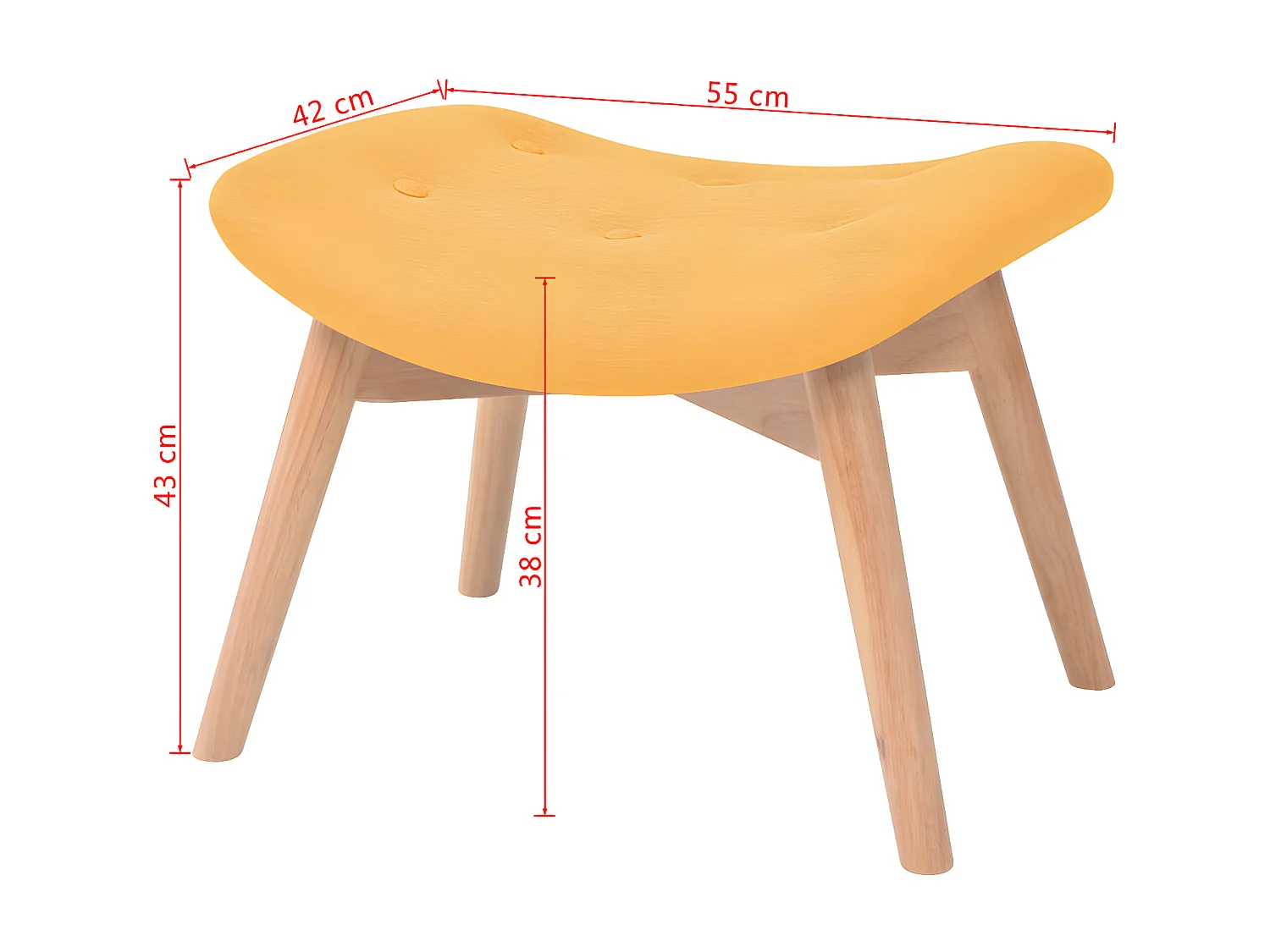 Fauteuil avec repose-pied Jaune Tissu