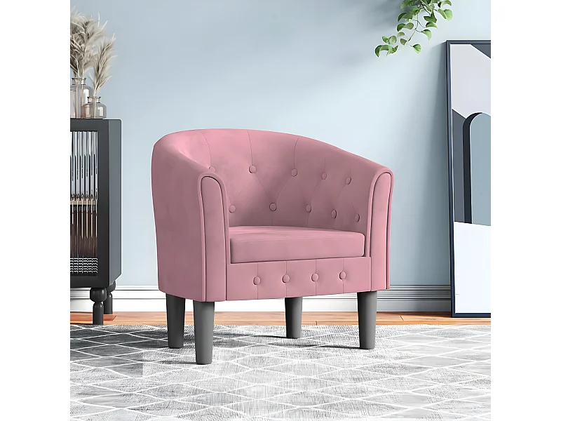 Poltroncina trasformabile in velluto rosa